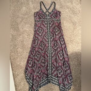 INC International Concepts Purple and Black Paisley Maxi Dress